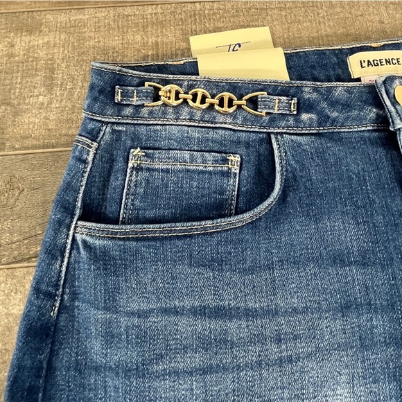 NEW L’Agence Arlene Denim Mini Skirt - Picture 4 of 10